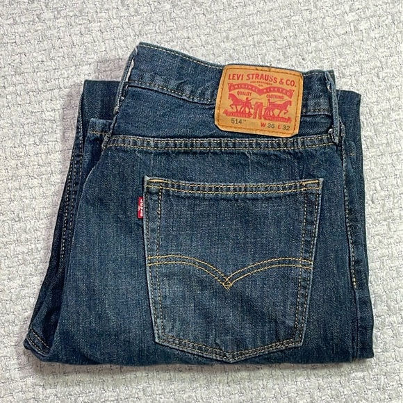 Mens Levi’s 514 Slim Straight Fit Jeans Size 36x32 - Picture 1 of 12